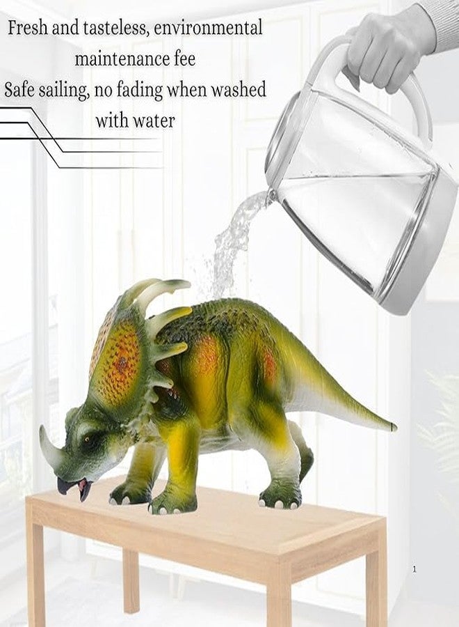 Mallexo لعبة ديناصور تي-ريكس واقعية من ماليكسو للأطفال، مجسم ديناصور ترايسيراتوبس جذاب من عصور ما قبل التاريخ للبنات والأولاد، لعبة تعليمية وتدريبية لحيوانات الغابة البرية، أفضل هدية عيد ميلاد. - Image 4